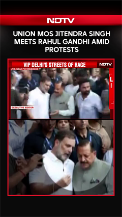Union Minister Jitendra Singh Speaks To Rahul Gandhi Amid Congress Protest