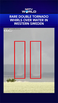 Watch: Rare Double Tornado Swirls Over Sea In Western Sweden