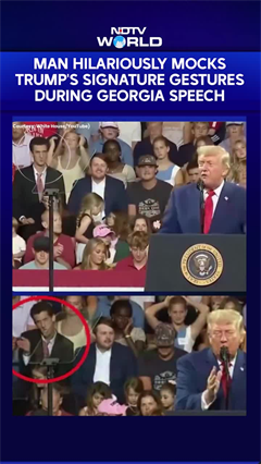 Video: Man Behind Donald Trump Goes Viral For Copying His Every Move At Georgia Rally