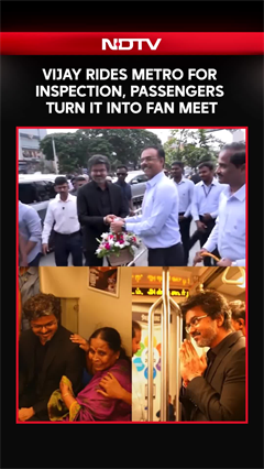 CM Vijay Rides Metro For Inspection, Passengers Turn It Into Fan Meet