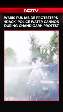 Akali Dal Waris Punjab De Protesters 'Hijack&rsquo; Police Water Cannon During Chandigarh Protest