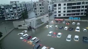 Over 50 Cars Submerged As Rain Floods Parking Lot In Gujarat's Valsad