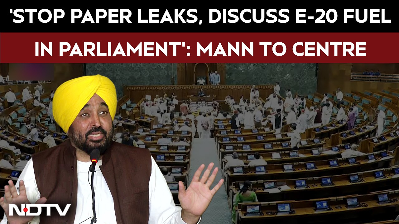Bhagwant Mann Questions Centre Over Paper Leaks, E20 Fuel In Parliament