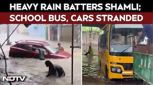 Shamli Flood Chaos: School Bus Stuck, Cars Trapped As Rain Brings City To Standstill