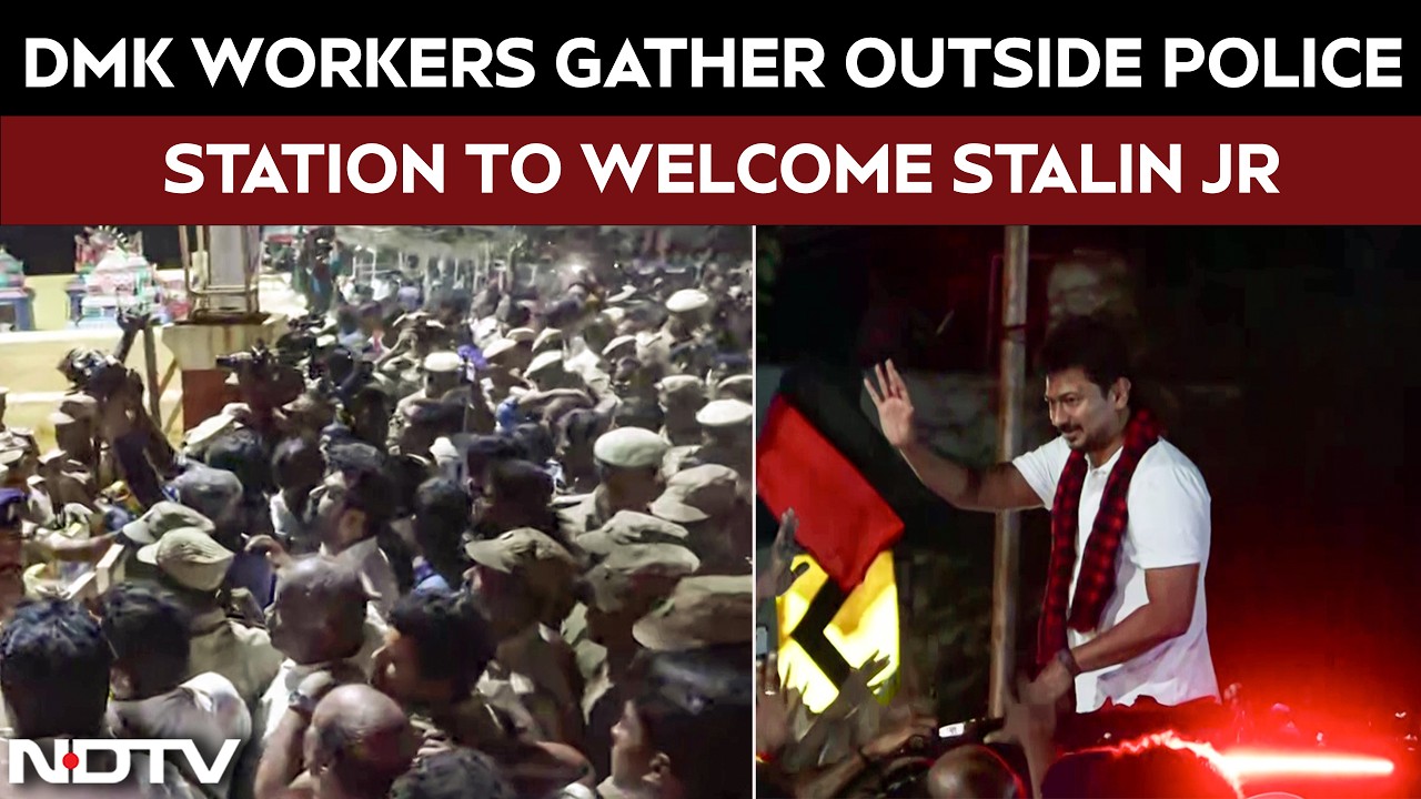 DMK Vs TVK | DMK Supporters Gather Outside Police Station As Udhayanidhi Stalin Brought To Thanjavur