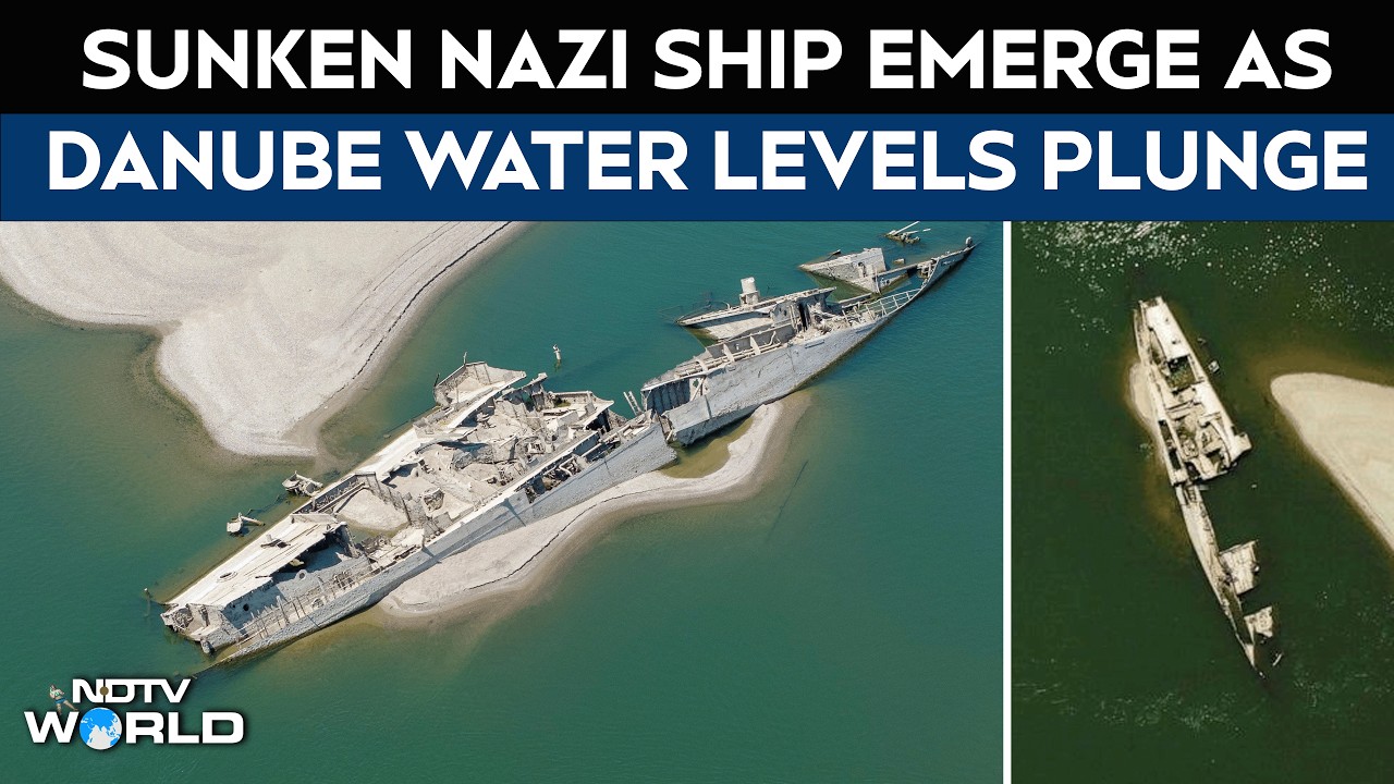 Sunken Nazi Ships Used In WW|| Emerge as Danube Water Levels Plunge