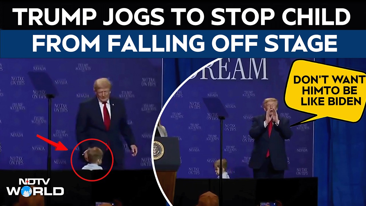 Trump Viral Video | "Don't Want Him To Be Biden...": Trump Stops Child From Wandering Off Stage
