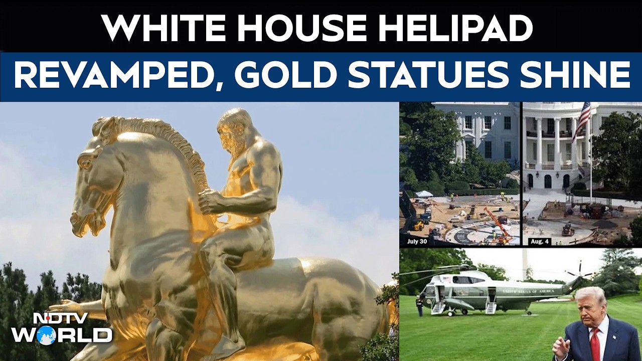 White House Helipad Takes Shape, Gold Statues Unveiled Near Lincoln Memorial