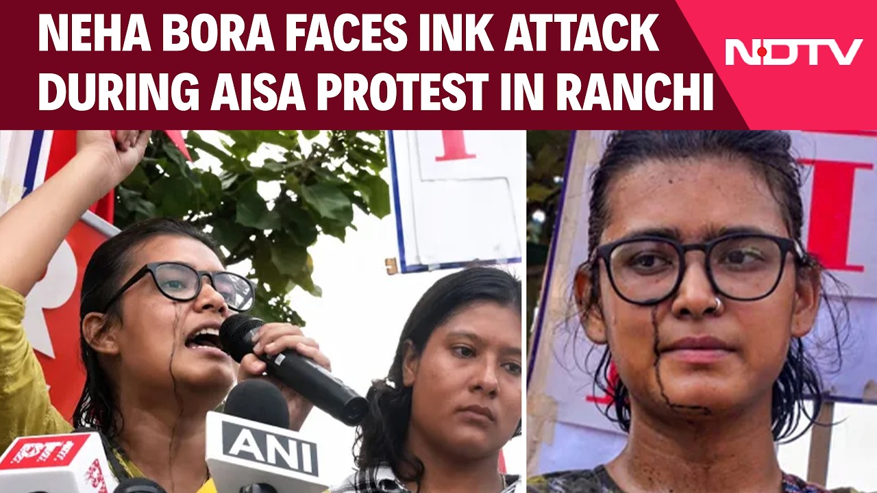 AISA's Neha Bora Claims Ink Was Thrown At Her During Ranchi Assembly March