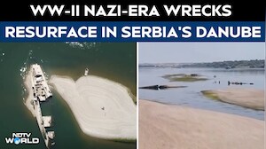 Nazi-Era WWII Ship Wreck Emerges As Europe's Danube River Hits Record Low