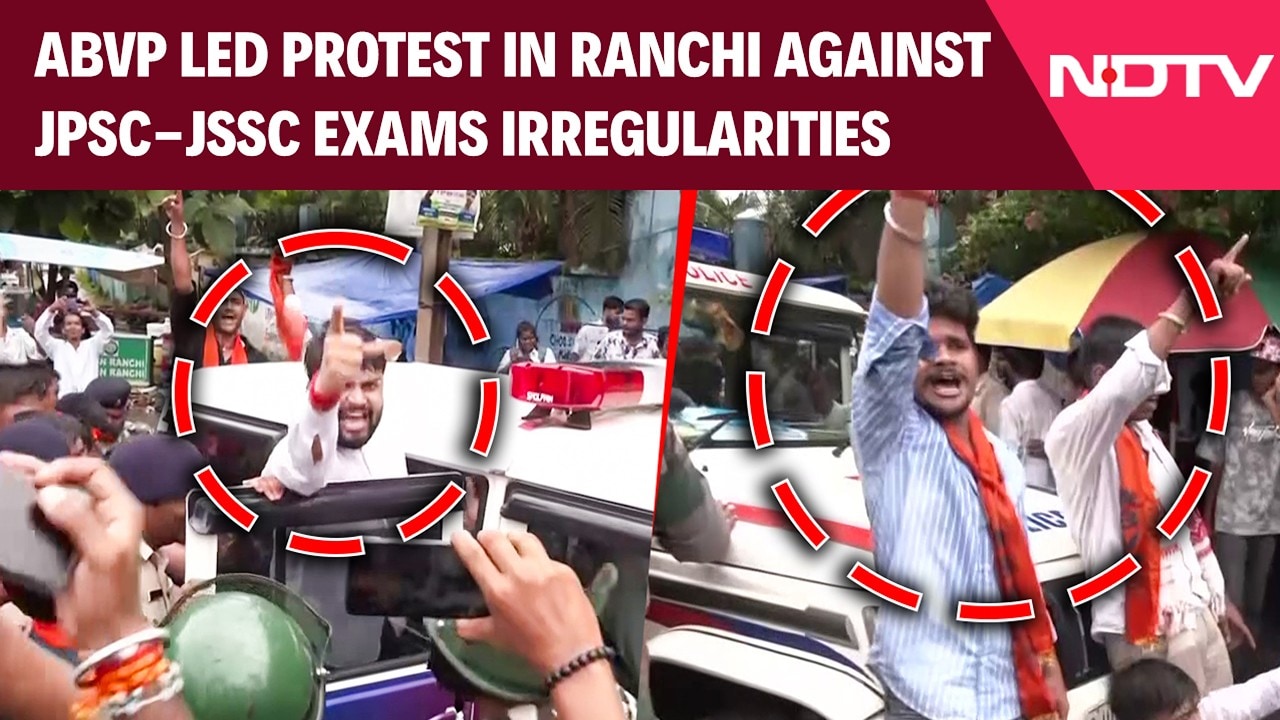 ABVP Led-Massive Outrage Against Jharkhand Govt Over JPSC-JSSC Exam Irregularities In Ranchi