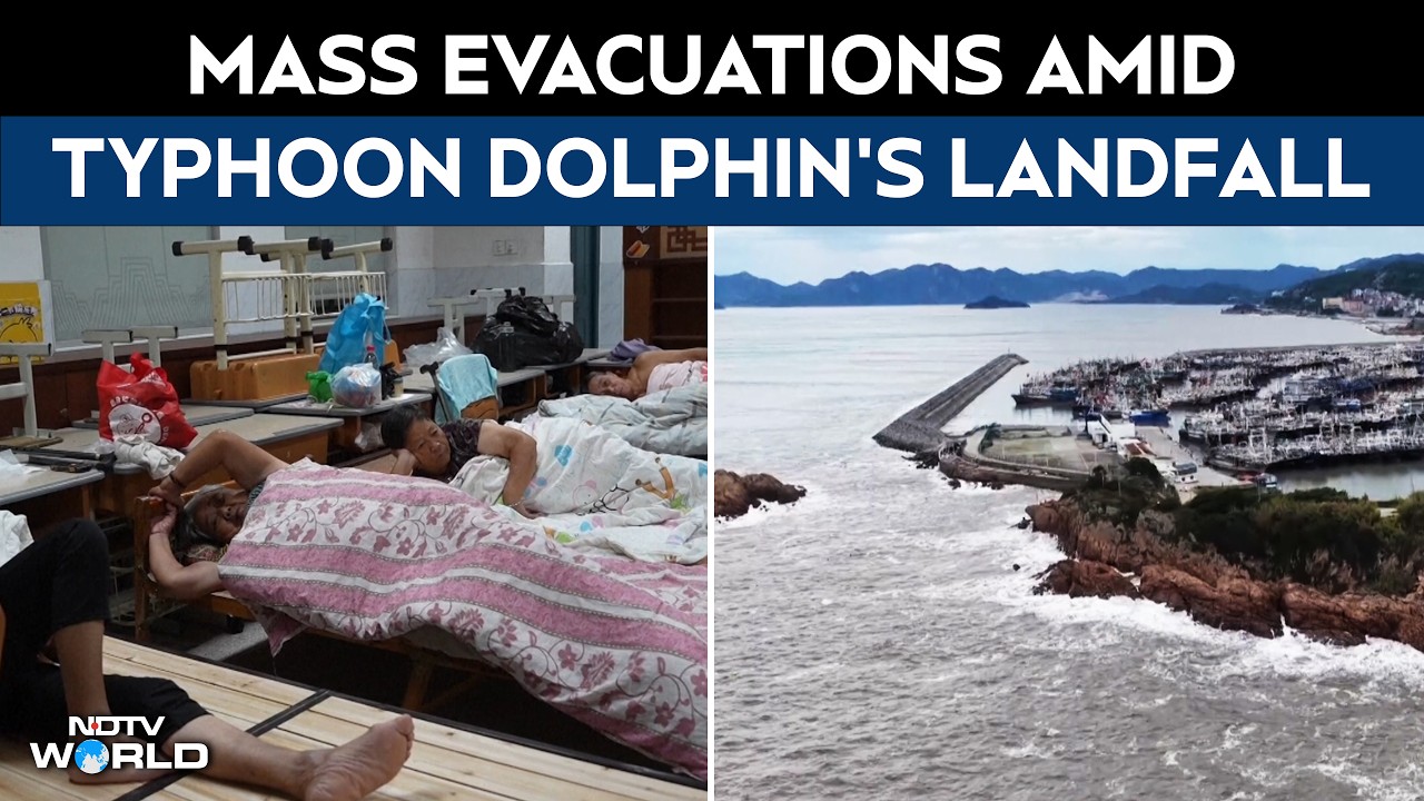 Typhoon Dolphin Lands In Zhejiang On China's Eastern Coast