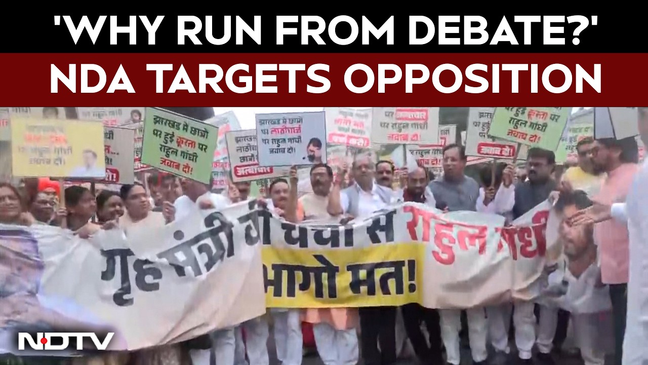 NDA MPs March Towards Parliament, Target Opposition Over Student Protest Debate