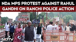 NDA MPs Protest Against Rahul Over Jharkhand Police's Crackdown On Student