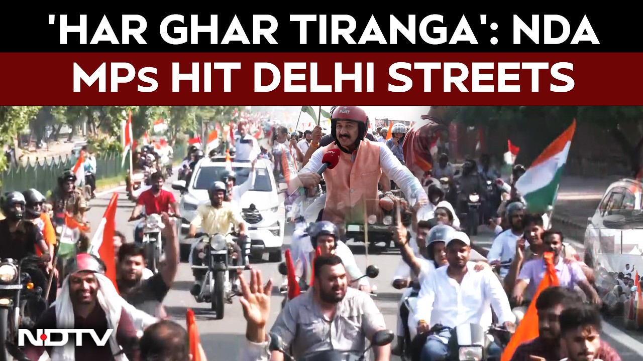 Delhi Tiranga Rally | NDA MPs Take Out Tiranga Bike Rally In Delhi Ahead Of Independence Day
