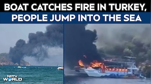Tourist Boat Catches Fire Off Turkey's Fethiye Coast; 107 Rescued After Passengers Jump Into Sea