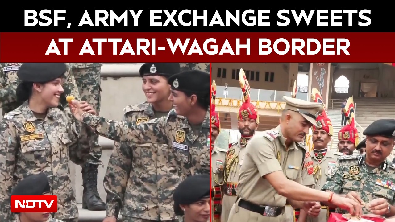 Video: Attari-Wagah Border | BSF, Army Exchange Sweets At Attari-Wagah Border On 80th Independence Day