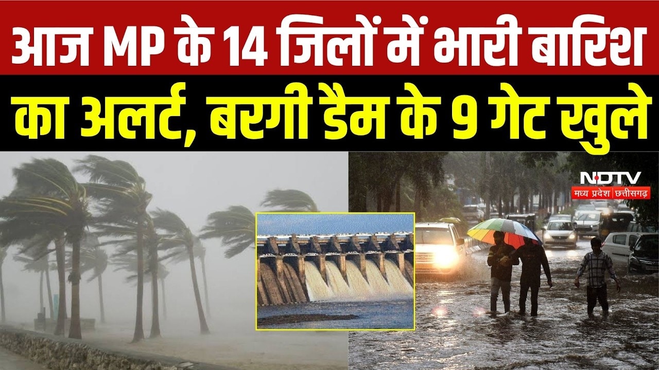 MP Weather Alert: 14 जिलों में भारी बारिश का अलर्ट, Bargi Dam के 9 गेट खुले | MP News | IMD Alert