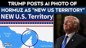 Trump Posts AI Photo Of Hormuz As "New US Territory", Says All Mines Removed