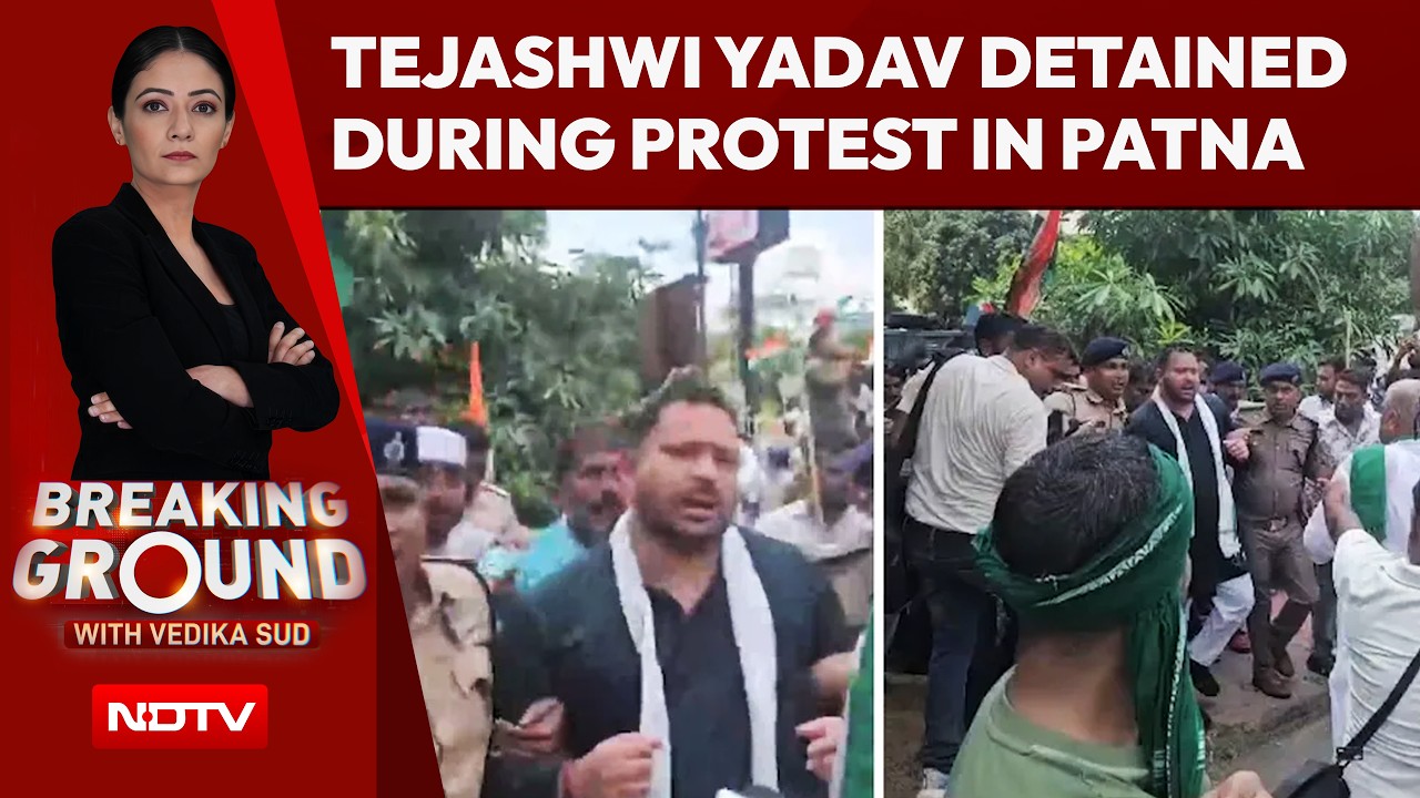Tejashwi Yadav Detained During Protest Against Cop Using AK-47, Water Cannons Used