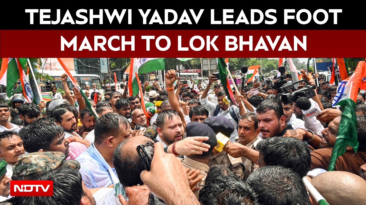 RJD's Tejashwi Yadav Leads Patna March Against Paper Leaks, Unemployment