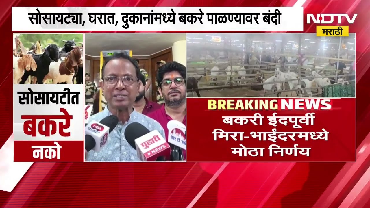 सोसायटीमध्ये बकरे पाळण्यास बंदी, मीरा-भाईंदरमध्ये मोठा निर्णय | Bakri eid | NDTV मराठी