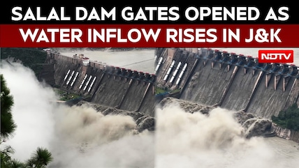 Salal Dam Spillway Gates Opened As Water Inflow Rises Amid Continuous Rainfall In Reasi, J&K