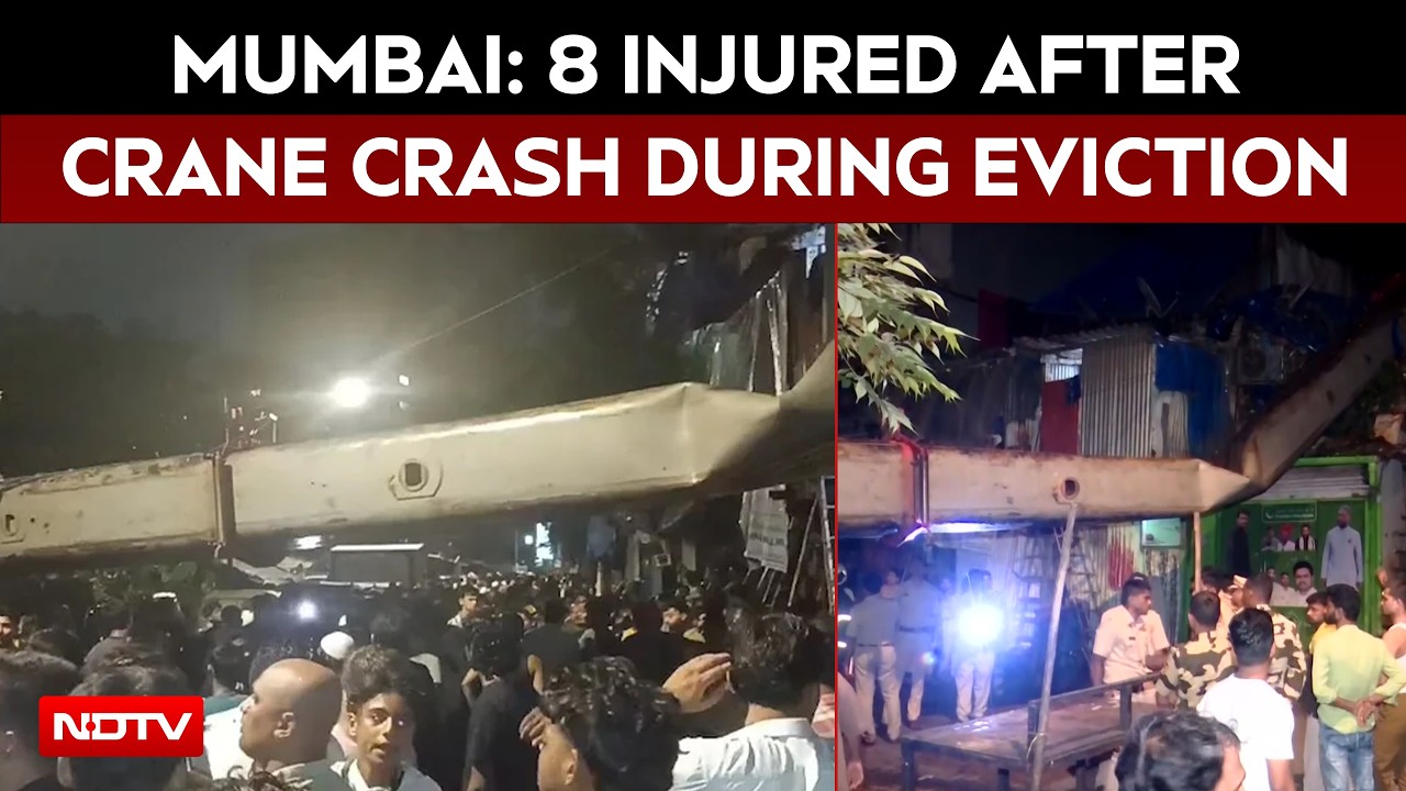 8 Injured As Crane Falls On Houses During Eviction Operation