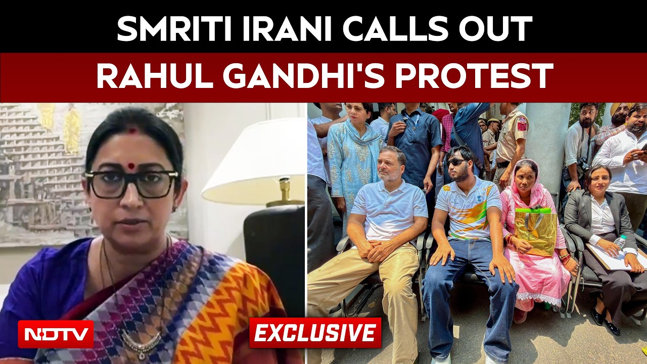 Smriti Irani Calls Out Rahul Gandhi's Protest:"Tossing Toffees & Laughing"