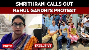 Smriti Irani Calls Out Rahul Gandhi's Protest:"Tossing Toffees & Laughing"