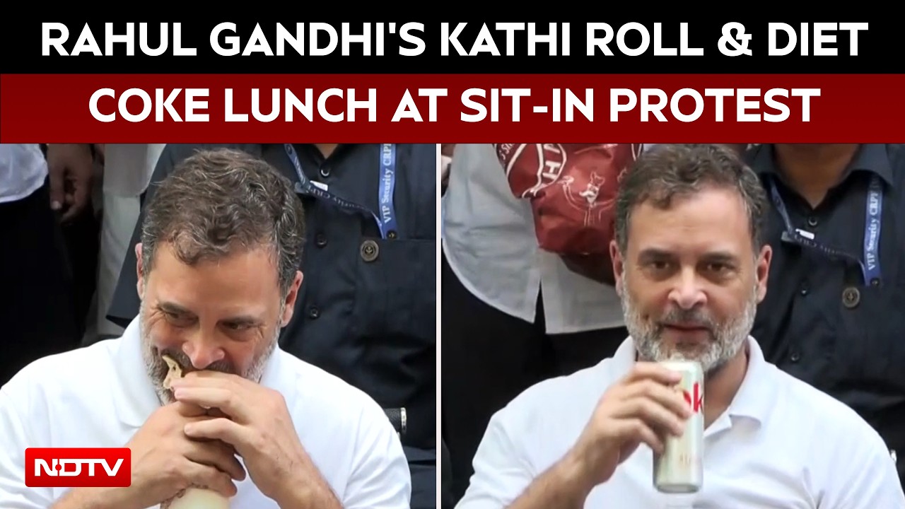 Rahul Gandhi's Kathi Roll & Diet Coke Break At Sit-In With Pellet Gun Victim
