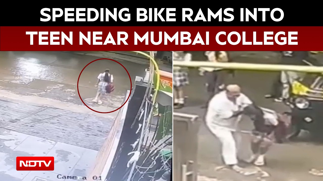 Mumbai News | Caught On Camera: 15-Year-Old Hit By Speeding Bike While Crossing Mumbai Road
