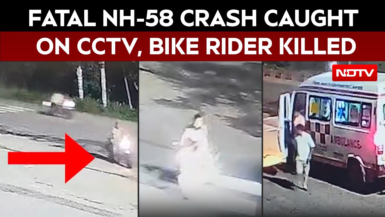 Viral | Muzaffarnagar: Bike Rider Killed After Scorpio Rams Him On NH-58, Crash Caught On CCTV