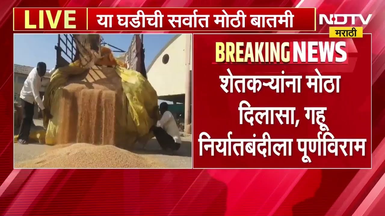 Wheat Export | शेतकऱ्यांना मोठा दिलासा, गहू निर्यातबंदीला पूर्णविराम | NDTV Marathi