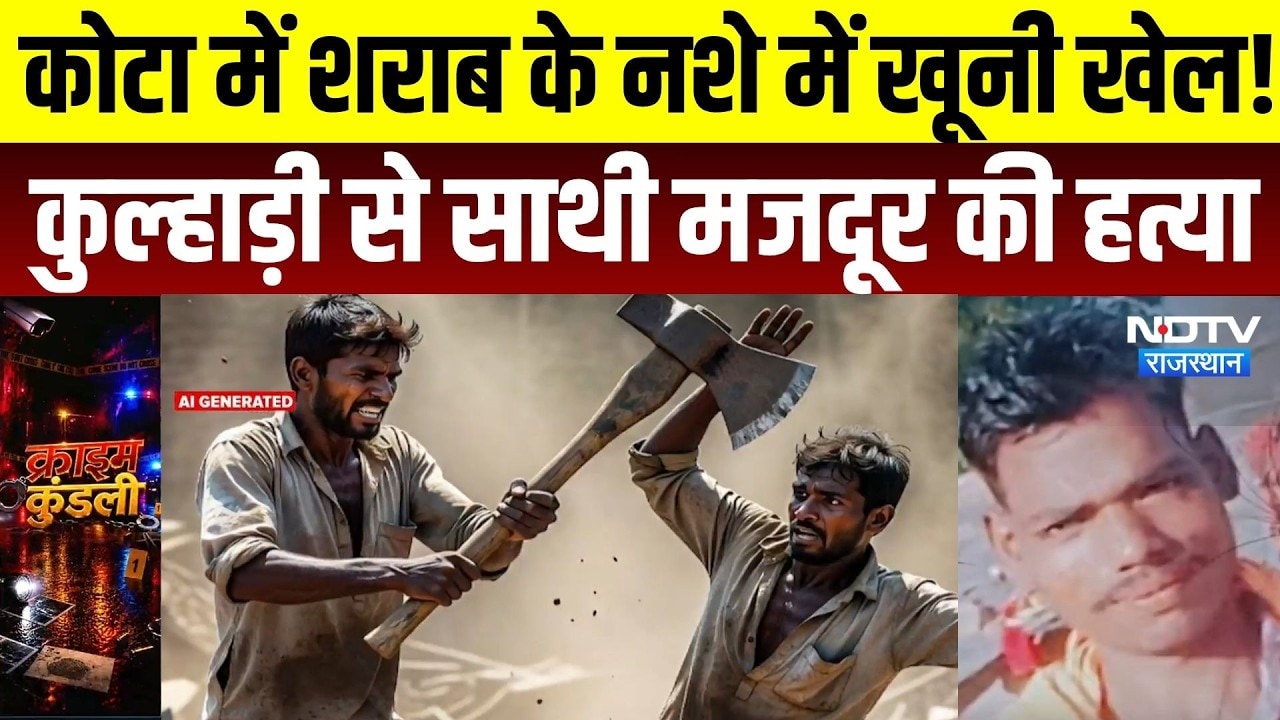 Kota Crime News: कोटा में शराब के नशे में खूनी खेल! कुल्हाड़ी से साथी मजदूर की हत्या, आरोपी फरार