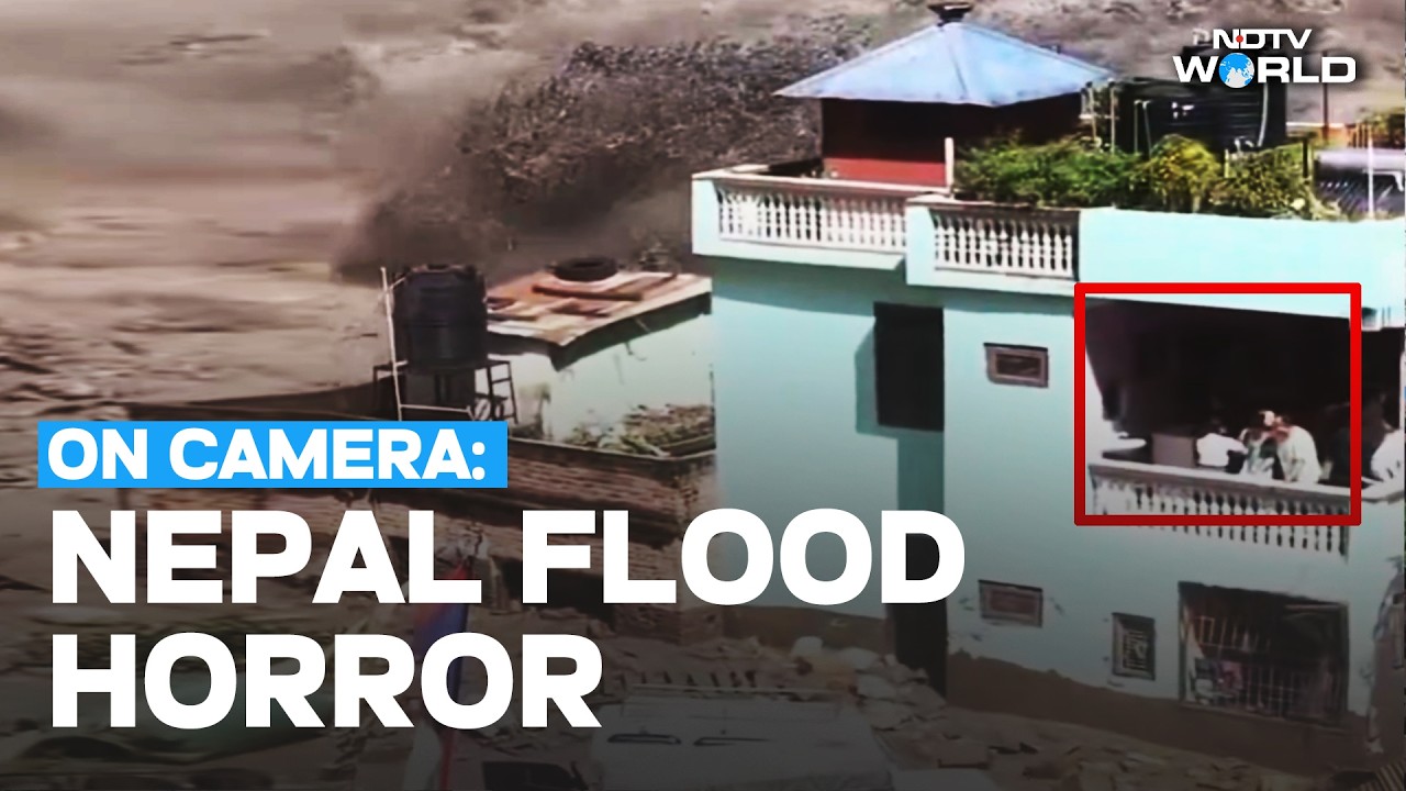 Nepal Flood News | On Camera: People Stranded Over Rooftop As Raging Floodwaters Come Crashing