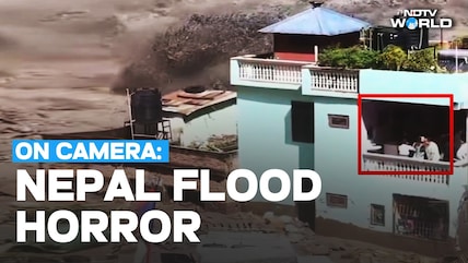 Nepal Flood News | On Camera: People Stranded Over Rooftop As Raging Floodwaters Come Crashing