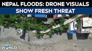 Nepal Floods: Drone Visuals Show Fresh Threat In Trishuli