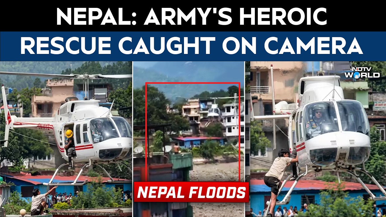 Nepal Flash Floods: Boy Waves T-Shirt, Climbs Onto Hovering Helicopter To Survive