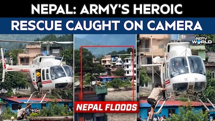 Nepal Flash Floods: Boy Waves T-Shirt, Climbs Onto Hovering Helicopter To Survive