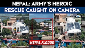 Nepal Flash Floods: Boy Waves T-Shirt, Climbs Onto Hovering Helicopter To Survive