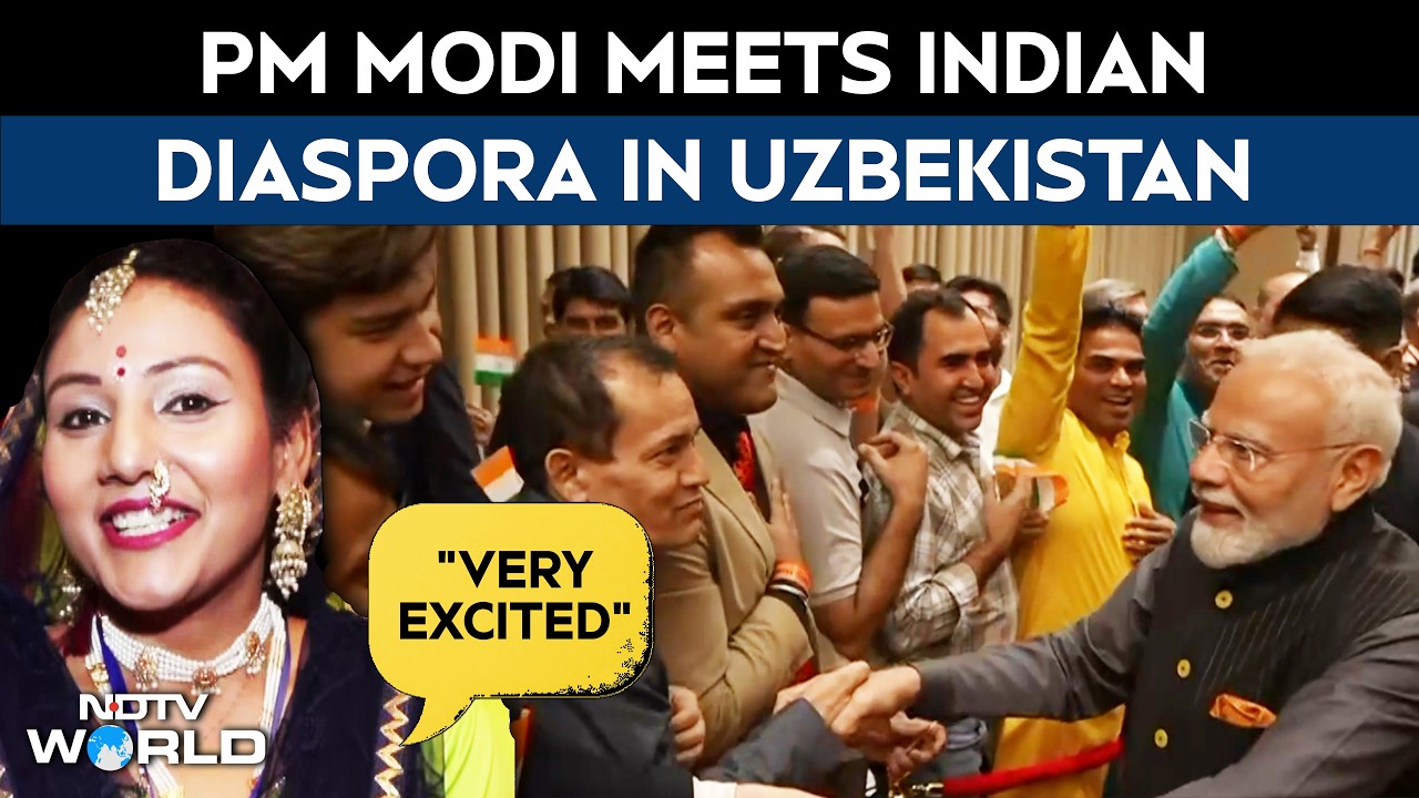 PM Modi Welcomed With 'Modi Modi' Chants By Indian Diaspora In Tashkent