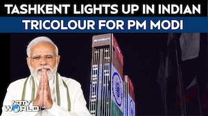 PM Modi News | Tashkent Lights Up In Indian Tricolour As PM Modi Arrives In Uzbekistan