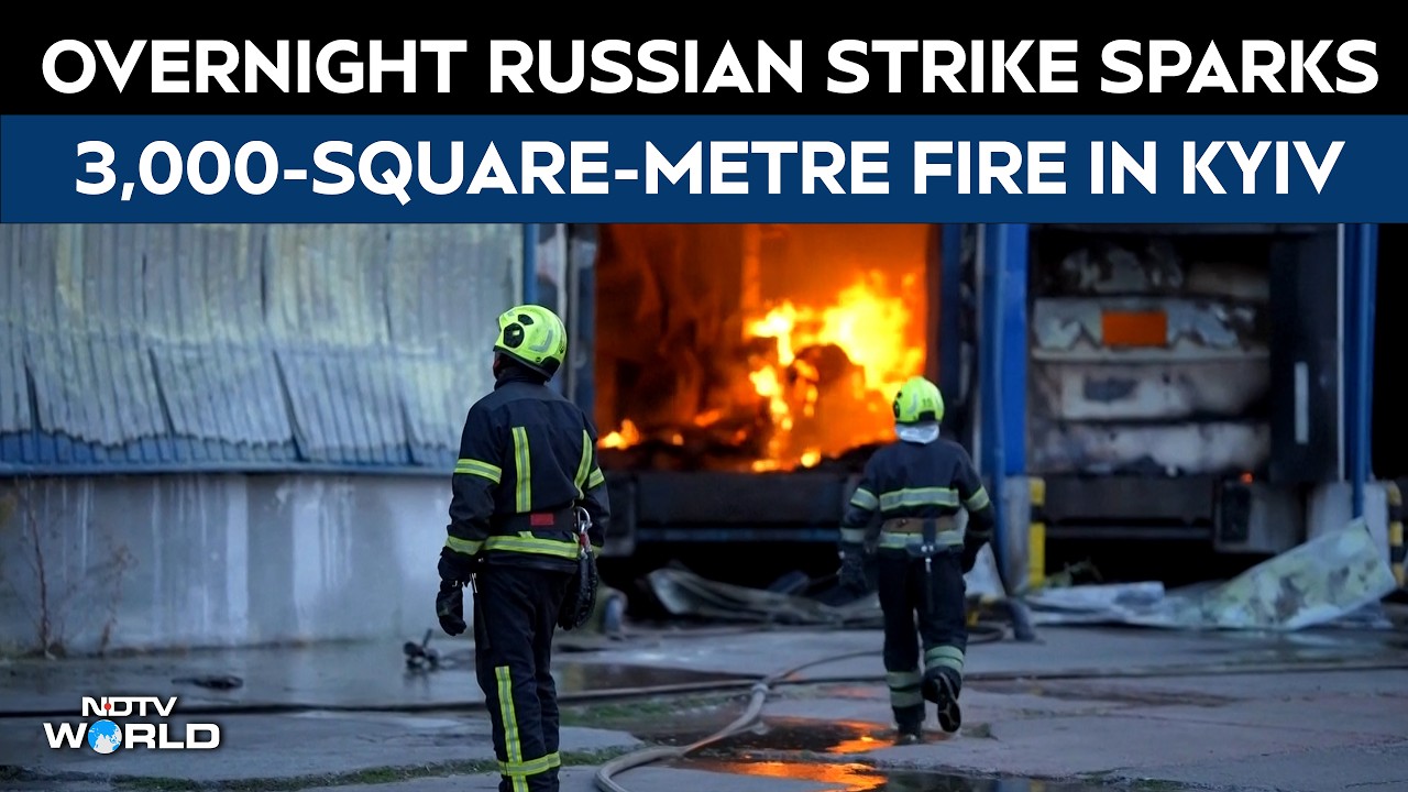 Ukraine War | Russian Overnight Airstrike Sparks 3,000-Square-Metre Fire At Building In Kyiv