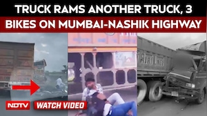 Mumbai News | On Camera: Truck Rams Another Truck, Three Bikes, Driver Trapped In Mangled Cabin
