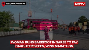 47-Year-Old Women Runs Marathon Barefoot In Saree To Pay Daughter's Fees