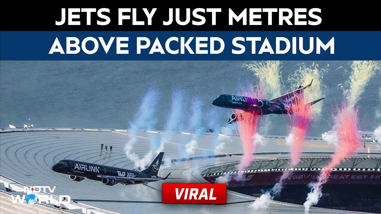 South African Airline Airlink Performs Low-Altitude Aerial Stunt Over Packed Stadium