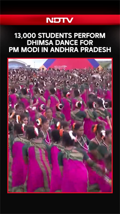 Video: 13,000 Students Perform Dhimsa Dance For PM Modi In Andhra Pradesh
