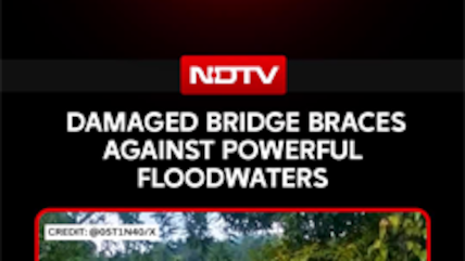 Nepal Floods | Damaged Bridge Braces Against Powerful Floodwaters