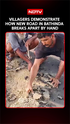 Punjab News | Villagers Demonstrate How New Road In Bathinda Breaks Apart By Hand